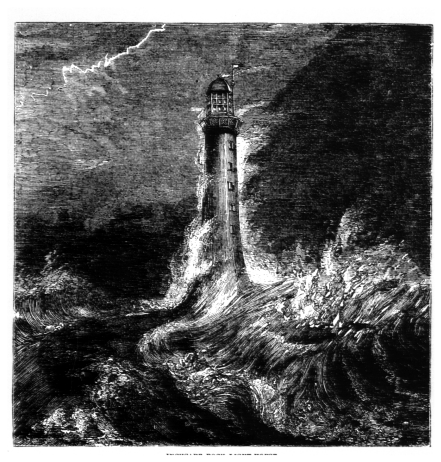 The Light-houses of the United States in 1874. vist0086n lighthouse in storm